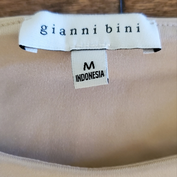 Gianni Bini Layla Sleeveless Racer Knit Coordinating Bodysuit Medium Tan - Picture 7 of 8